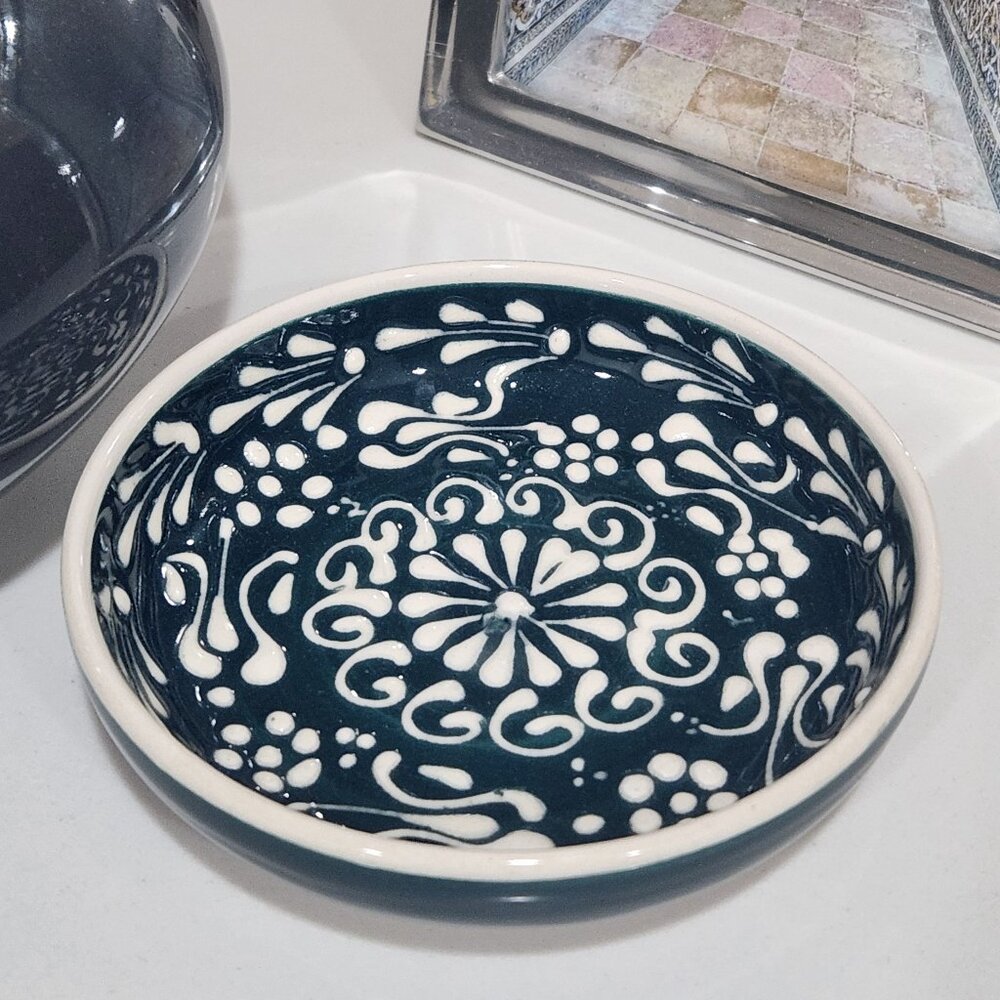 Ozen Ceramics Trinket Dish Hand Painted Made in Turkey